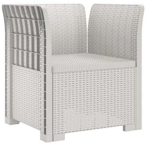 Poltrona a 1 Posto con Cuscino Aspetto Rattan PP Bianco - Foto 2