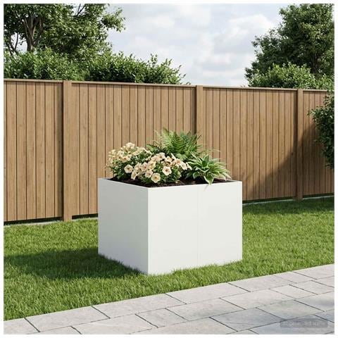 Vaso da giardino Bianco 80 x 80 x 60 cm - Foto 2