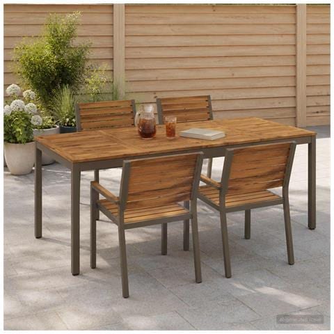 Tavolo da cena da giardino Naturale e Caffè 147 x 88,5 x 75 cm - Foto 2