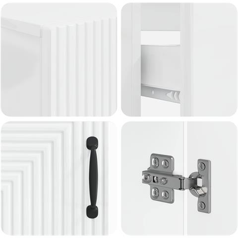 Set di Armadi da Bagno da 2 Pezzi HAARLEM Bianco Lucido - Foto 10