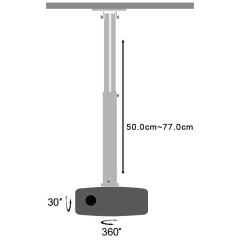 ICA-PM 104M - Supporto a soffitto professionale per proiettori estensione 50-77 cm - Foto 3