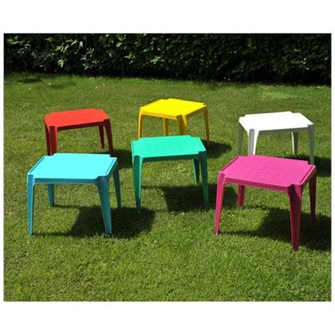 Tavolo in polipropilene colore giallo cm 55x50xH 44 - Foto 1