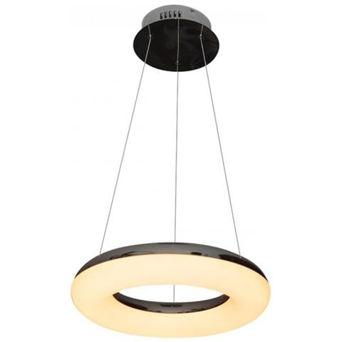 Lampadario A Led 40w Sospensione Anello Metallo Cromato Luce Calda 3k Vt-40-1 3874 - Foto 1