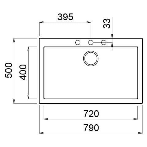 Lavello Quadra 130 Keratek Plus 79x50 cm 1 vasca Colore Champagne 95 - Foto 2
