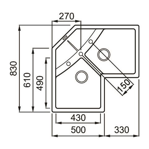 Unico Corner Lavello montato su piano Angolo Granitek - Foto 2