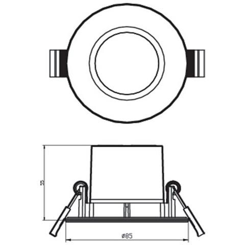 Downlight Led Dimmerabile 5.5w Sparkle Foro Ø 70 Mm Bianco Caldo 2700k Bianco 55xø85 Mm Pc - Foto 1