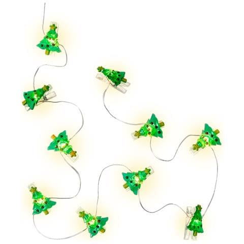 Stringa 10 Led Con Clip Albero Natale Per Appendere Foto Ip20 Con Timer - Foto 1