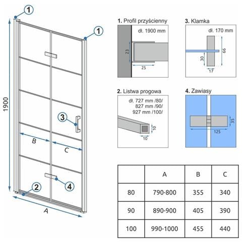 Porta Doccia Molier Black 80 - Foto 3
