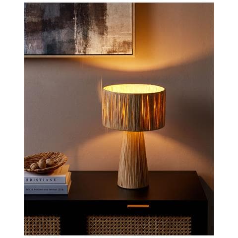 Lampada Da Tavolo Welmel Vimini Naturale - Foto 1