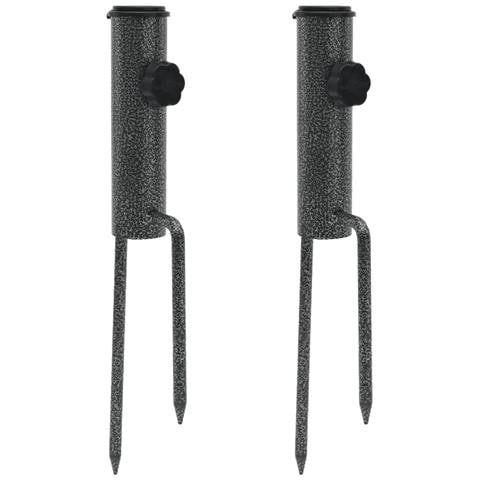 Supporti Ombrellone Con Picchetti 2pz 9x35cm Acciaio Zincato - Foto 1