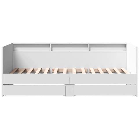 Divano Letto con Cassetti senza Materasso Bianco 75x190 cm - Foto 2