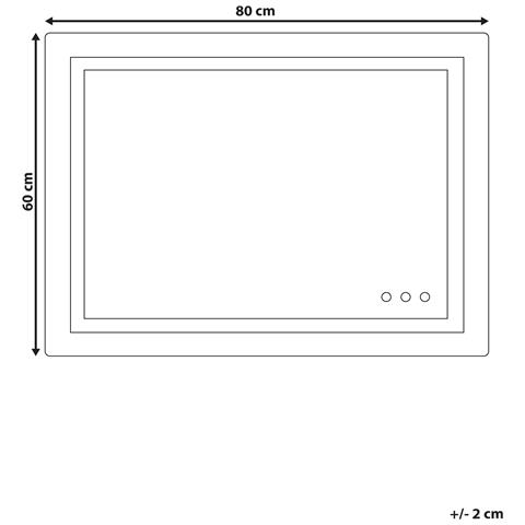 Specchio Da Bagno Con Luce Led Prenois 80 Cm 60 Cm Argento - Foto 5