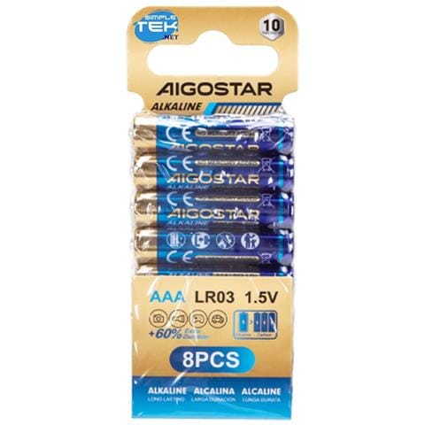 8 X Batterie Aaa Mini Stilo Alcaline Lr03 1.5v Non Ricaricabili [blister Da 8] - Foto 2