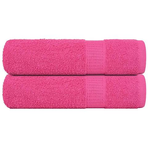 Asciugamani Da Bagno 2 Pz Rosa 100x150 Cm 360 G /m 100% Cotone - Foto 1
