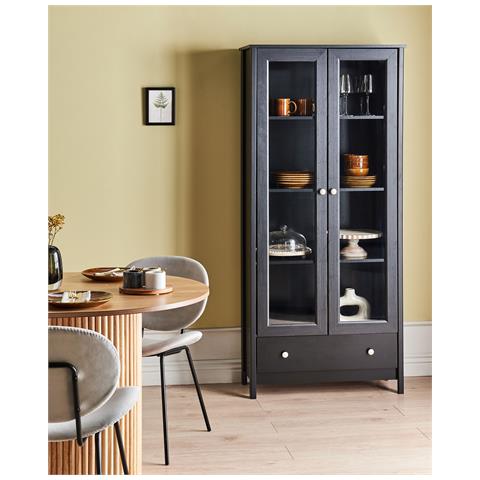 Vetrina In Vetro Nornalup 80 Cm Nero - Foto 1