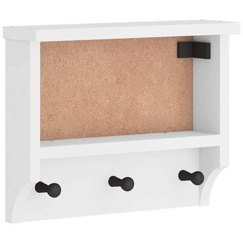 Appendiabiti Da Parete Sandnes Bianco 45x12x35 Cm Legno Di Pino - Foto 2