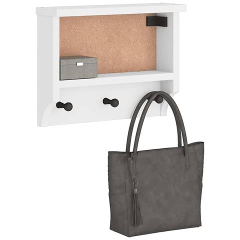 Appendiabiti Da Parete Sandnes Bianco 45x12x35 Cm Legno Di Pino - Foto 1