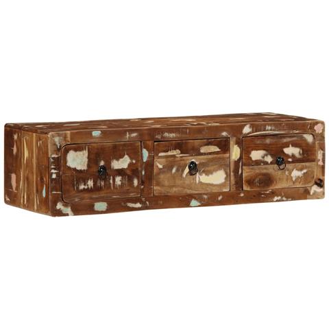 Mobile Tv A Parete 100x32x25 Cm In Legno Massello Di Recupero - Foto 1