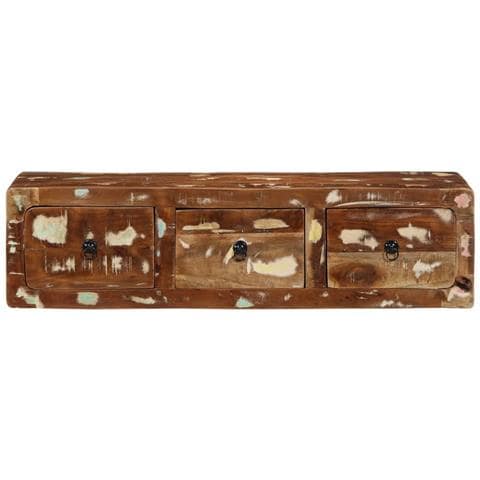 Mobile Tv A Parete 100x32x25 Cm In Legno Massello Di Recupero - Foto 2