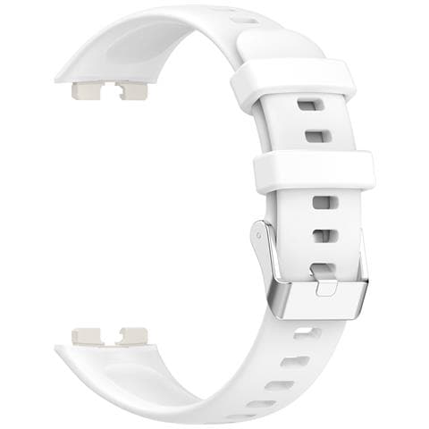 Cinturino Per Orologio In Silicone Morbido Per Huawei Band 10/9/8 (fibbia In Metallo) White - Foto 2