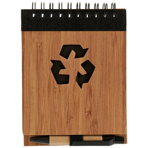Pack 4 Notebooks Bambu Riciclato E Penna 10x13cm S4 - Foto 2