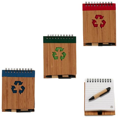 Pack 4 Notebooks Bambu Riciclato E Penna 10x13cm S4 - Foto 3