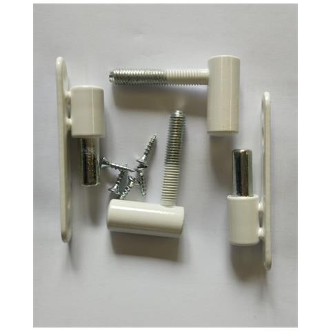 2 Pezzi - Cerniera ""anuba"" Maschio Ø15mm - In Acciaio Plastificato Colore Bianco - Con Viti - Foto 1