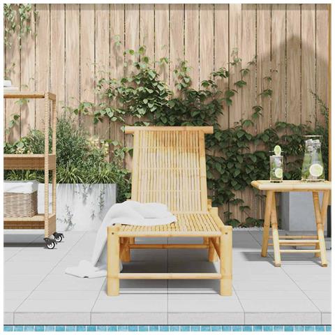 Lettino Prendisole 55x199x30 Cm In Bambù - Foto 3