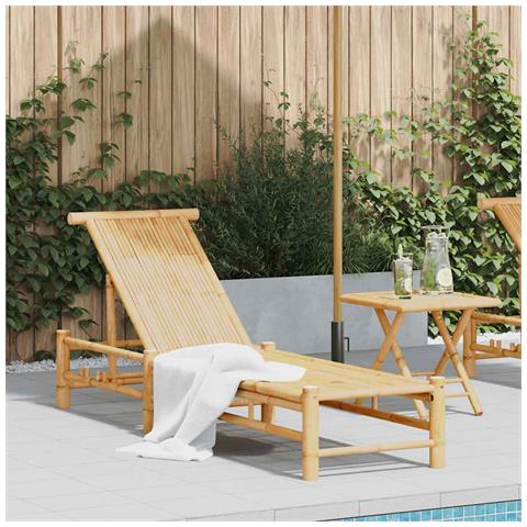 Lettino Prendisole 55x199x30 Cm In Bambù - Foto 1