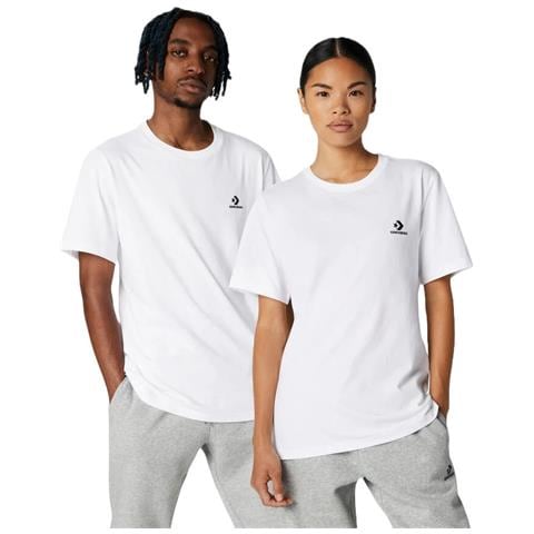 Go-to Embroidered Star Chevron Standard-fit T-shirt 10023876-a01, Unisex, Bianca, S - Foto 1