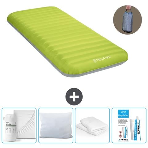 Set Materassino Gonfiabile - 191x76x17 Cm - Verde - Include Accessori Coordinati Cb15 - Foto 1