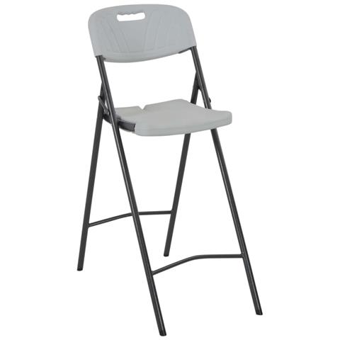 Lusso Casadino -  Sgabelli Da Bar Pieghevoli 2 Pz Hdpe E Acciaio Bianco - Foto 1