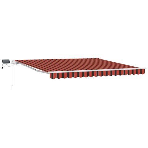 Tenda Retrattile Manuale con LED Arancione e Marrone 400x350 cm - Foto 1