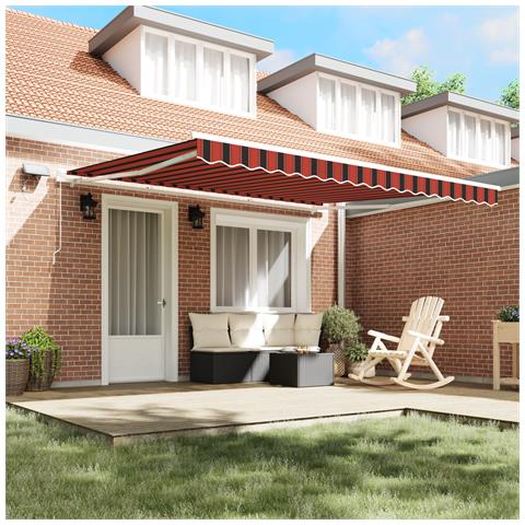 Tenda Retrattile Manuale con LED Arancione e Marrone 400x350 cm - Foto 2