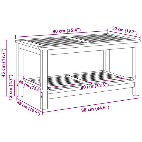 Tavolino da Caffè 110x55x45 cm in Legno di Acacia Massello - Foto 9