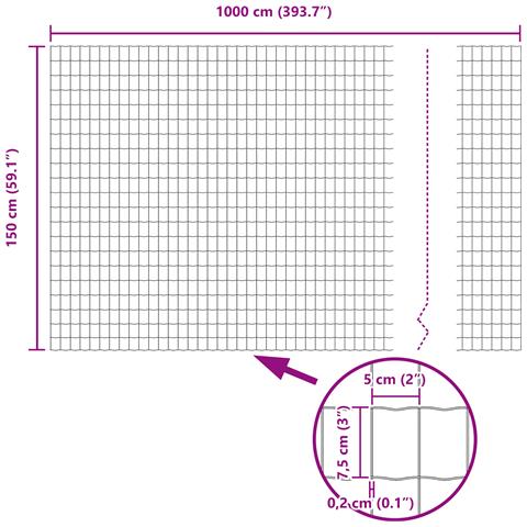 Recinzione Euro Grigia 1.5x10 m Acciaio - Foto 8