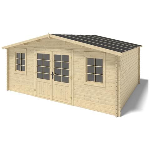 Casetta Da Giardino In Legno - 21.42m2 - 5.10x4.20m - 34mm - Colore: Naturale - Foto 1