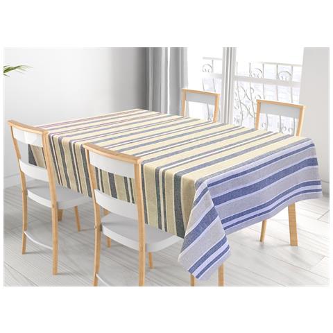 Tovaglia Per Salotto Cucina In Miros Misto Cotone Made In Italy Tela Rp 140x240 Blu - Foto 1