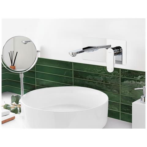 Rubinetto Miscelatore Da Parete Per Lavabo Chungara Ottone Argento - Foto 1