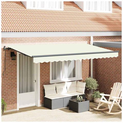 Tenda Retrattile Crema 400 x 200 cm Poliestere e Alluminio - Foto 2