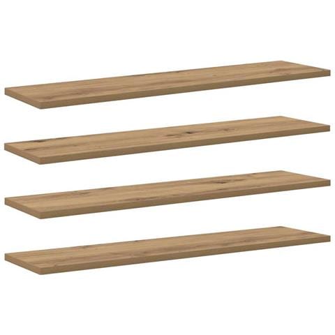 Scaffale 4 pcs Marrone 80 x 20 x 1.5 cm Legno multistrato - Foto 1
