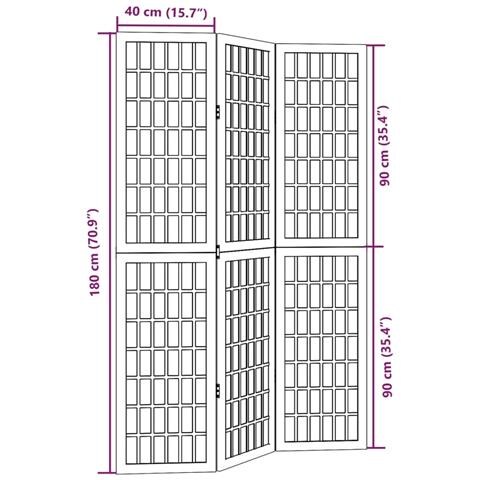 Divisorio Ambienti 3Pannelli Bianco Legno Massello di Paulownia - Foto 8