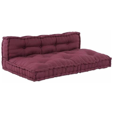 Cuscino per Divano Pallet 2 pcs Bordeaux Tessuto - Foto 1