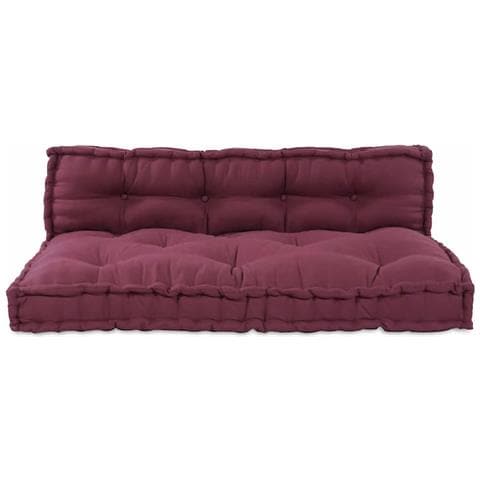 Cuscino per Divano Pallet 2 pcs Bordeaux Tessuto - Foto 2