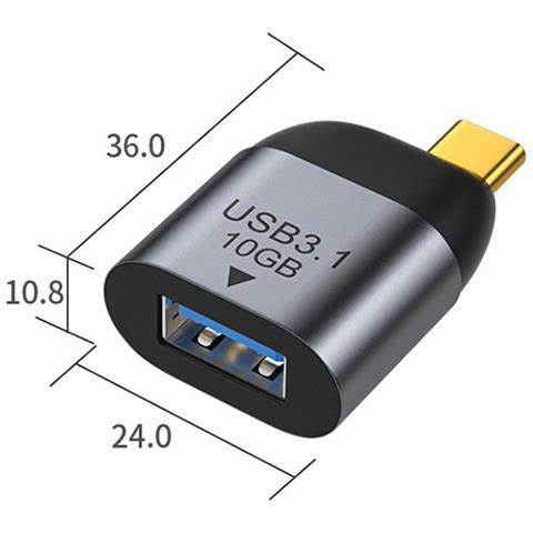 Adattatore Usb Femmina A Type-c Maschio - Trasferimento Dati Ad Alta Velocità 10gbps - Foto 4