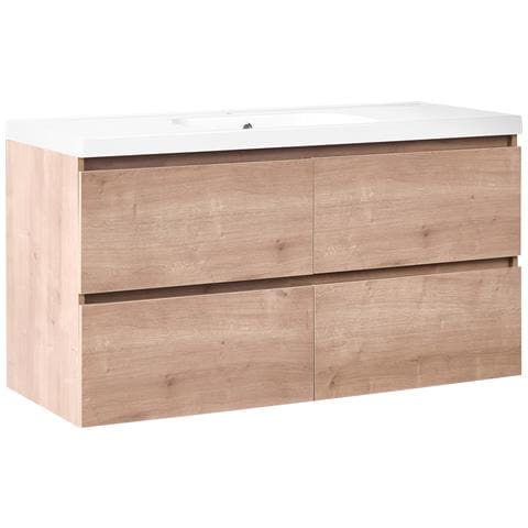 Mobile Lavabo A Parete Con Lavabo Lagoa 120 Cm Marrone Chiaro - Foto 2