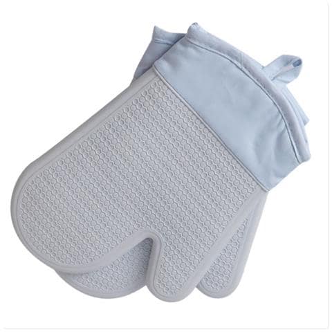 Guanti Da Forno In Silicone Resistenti Al Calore Per Microonde (1 Paio) Blue - Foto 5