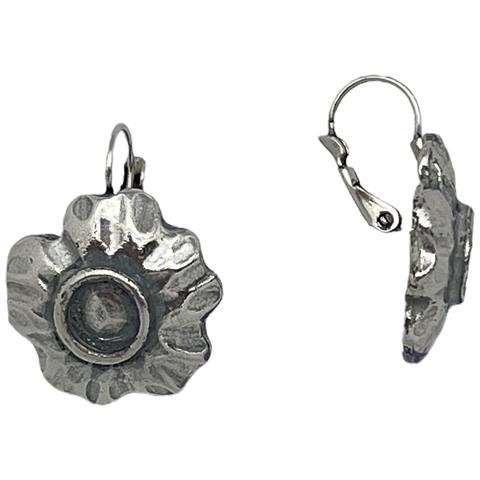 Orecchino A Forma Di Fiore Di Girasole Placcato Argento - Foto 1