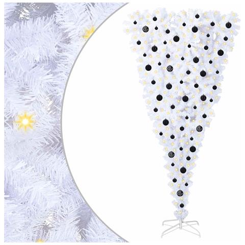 Albero di Natale artificiale Bianco 210 cm PVC e Acciaio - Foto 1