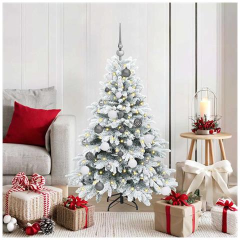 Albero di Natale artificiale con 150 LED Bianco 120 cm PE e PVC - Foto 2